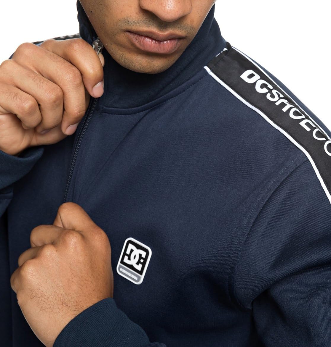 DC Men's Bellingham Track Fleece Jacket, Black iris: Clothing