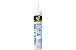 12 Pack of 10.1 oz Dap 18425 Alex Fast Dry White Acrylic Latex Caulk Plus Silicone