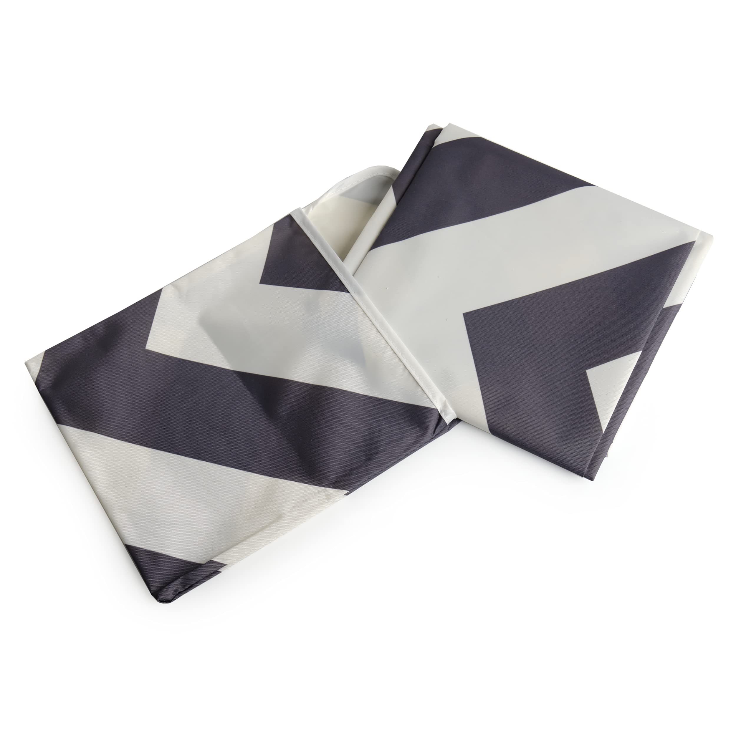 Prince Lionheart CatchAll | Square Floor Mat | Wipes Clean | Non-Slip | Multi-use | With Storage Pocket | 107cm x 107cm – Grey & White Chevron Design