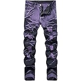 QZH.DUAO Men's Camo Denim Jeans