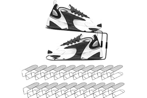 CiBiZi Shoe Slots Organizer 20Pack Metal Shoe Stackers for a Pair of Shoes Double Layer Shoe Holder Shoe Storage Closet Organizers Shoe Space Saver Organizador de Zapatos Black