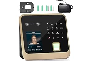 FIONOFY Time Clocks for Employees Small Business, Face + PIN, Clock in and Out Machine for Employees, No Monthly Fee No Software Required, Black
