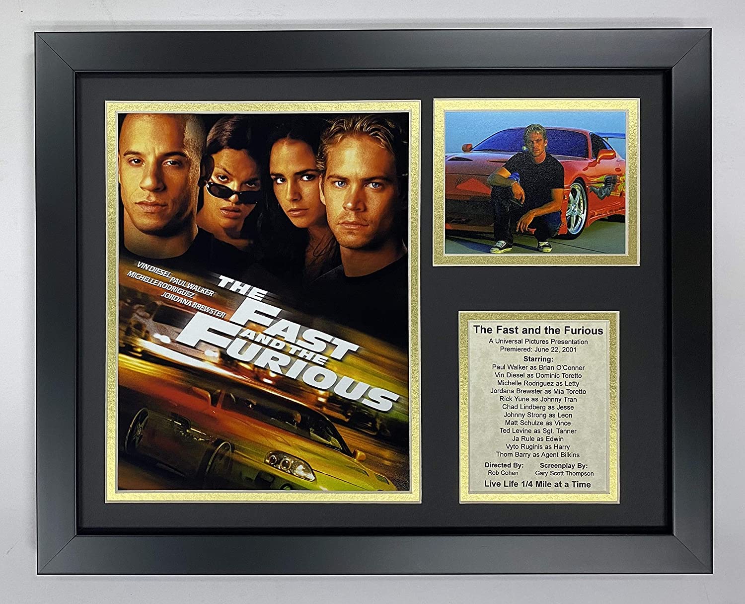 Legends Never Die The Fast and The Furious Movie Collectible | Framed Photo Collage Wall Art Decor - 12"x15", Model: 16376U