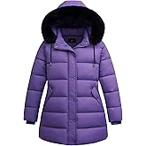 Pefflarge Women's Plus Size Down Coat| Waterproof, Windproof, Detachable Hood, Flannel Lined