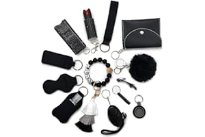 BATUMEYE Gift Set for Woman with Pom Pom Ball,Lip Balm Lanyard,Card Holder, Whistle,Travel Bottle Holder,BottleOpen