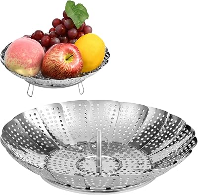 Vicloon 430 Stainless Steel Folding Steamer Basket 15-27cm