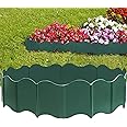 EEOCWF 20 Pcs Garden Edging Border, 10.5ft Plastic No Dig Landscape Borders, 6.3 inch Tall Interlock Decorative Gardens Fences Edging, Flexible Lawn Flower Bed Border, for DIY Patio Walkway Yard