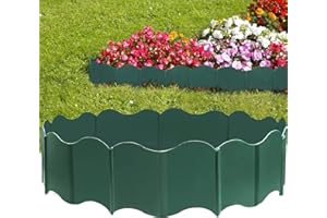 EEOCWF Garden Edging Border, Garden Landscape Edging Borders, 20pcs Plastic Garden Fence Edging, Interlocking Landscaping Edging, Flexible Lawn Edging Flower Bed Border, for Outdoor Patio Pathway