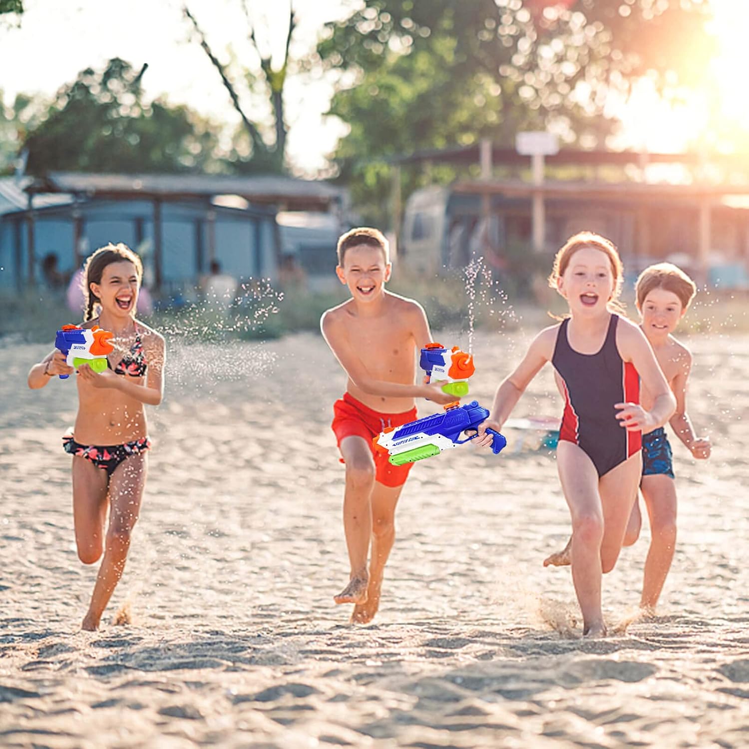 2021NEW Water Gun for Kids, 1000CC Squirt Gun for Kids, 2 Pack Water Guns for Kids, Water Blasters Squirt Guns for Kids, Water Squirt Guns for Adults, Watergun for Swimming Pool Beach Sand Play Gifts: Toys & Games