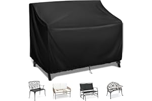 Kingling Outdoor Bench Covers, Patio Loveseats Cover Waterproof Bench Covers for Outdoor Furniture Glider Chair Sofa Cover, 42" W x 29" D x 37" H Black
