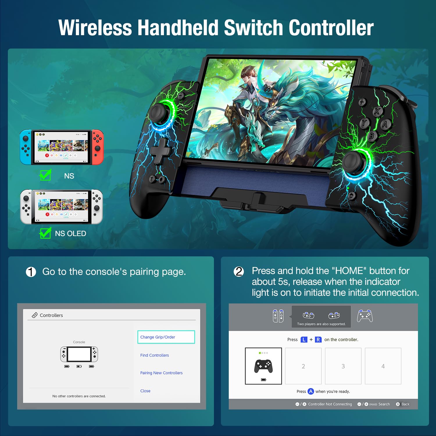 LIFUFUTEE Switch Controllers, Wireless Switch Pro Controller Replacement for Nintendo Switch Controller/OLED, Hall Effect One-Piece Joypad Controller with Programmable/Dual Vibration/Turbo/Wakeup