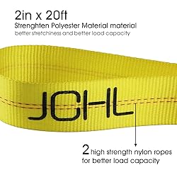 JCHL Nylon Tow Strap with Hooks 2”x20’ Car