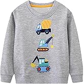 YAGATA Toddler Sweatshirt Boys Long Sleeve Shirts Casual Kids Cotton Graphic Fall Winter Pullover Tee Tops Blouse
