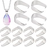 CREATCABIN 240Pcs Stainless Steel Snap on Bails Hook Pendant Clasps Claw Pinch Clips Bail Bulk Charms Connectors for Neckalce Choker Jewelry Findings DIY Craft Making Accessories Silver 7 x 6.5 mm