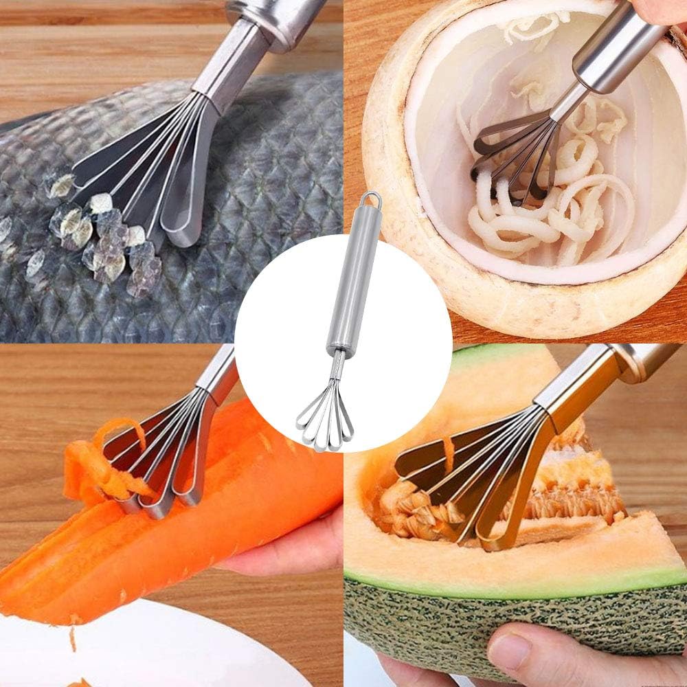 Coconut Scraper, Kmeivol Coconut Meat Removal Knife, Set of 2 Stainless Steel Coconut Grater Slicer, Multi-Purpose Stainless Steel Planer: Kitchen & Dining