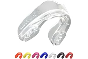 SAFEJAWZ Mouthguard Slim Fit, Adults and Junior Mouth Guard with Case for Boxing, Basketball, Lacrosse, Football, MMA, Martial Arts, Hockey and All Contact Sports (Clear)