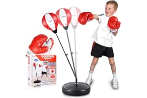 YIFUHH Punching Bag for Kids Include Boxing Gloves & Stand Height Adjustable Kids Boxing Bag for Boys and Girls Aged 3 4 5 6 7 8 9 10 Years Old