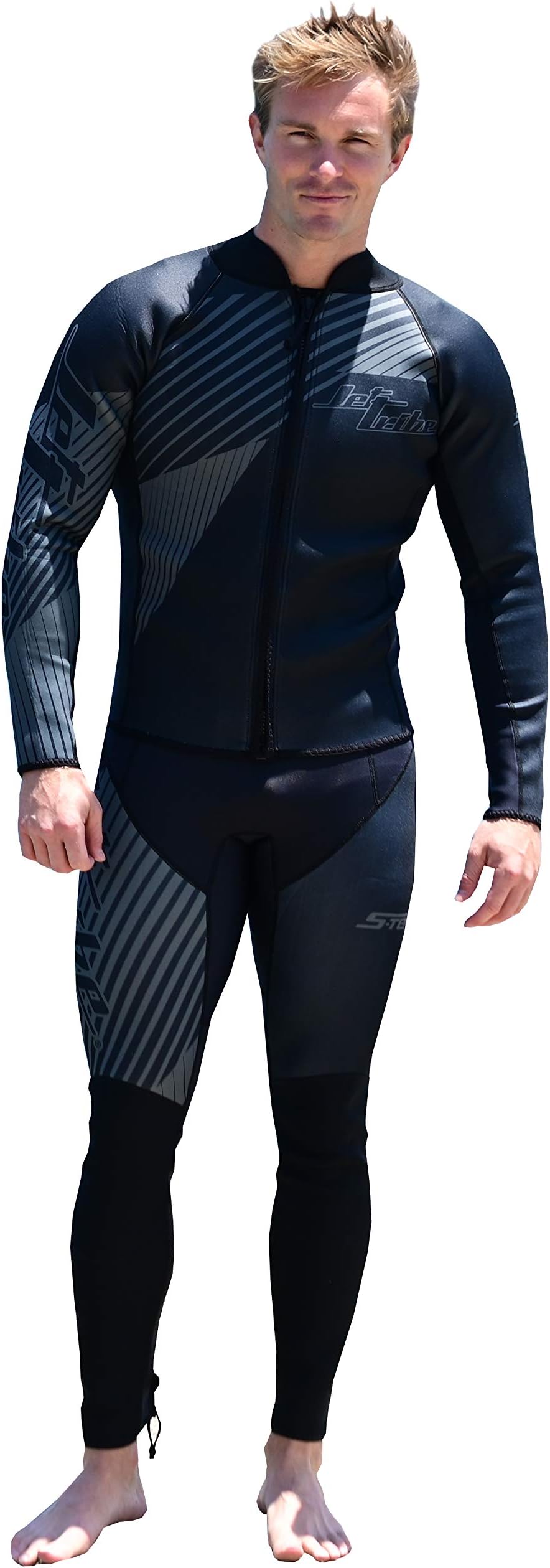 Neoprene Jet Ski Wetsuit | Jettribe Hyper Series | 2 Piece Set | 2.5mm Sleeveless John & Jacket | Reinforced Knee Panels
