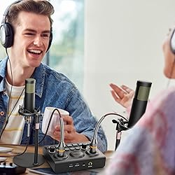 Podcast Equipment Bundle for 2, Audio Mixer with