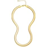 LILIE&WHITE Snake Chain Herringbone Necklace Thin Chunky Snake Chain Necklaces for Women