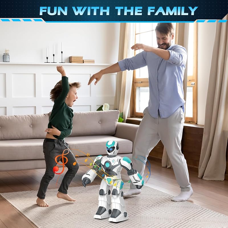 Robot RC Programable Extra Grande con Canto, Baile, Detección de Gestos y Control de Voz, Robot Inteligente para Niños 3 4 5 6 8+ — foto 8 de 8