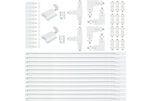 Zanixor 39FT H Track Lighting Rail Kit White H Type Track Lighting Rails with Floating Canopy Connector, I&L&T Connector, End Caps and Live End Feed Connector for 120V H Style 3-Wire Track Heads