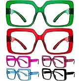 Eyekepper Huge Metalless Reading Glasses with Screwless Spring Hinges 6 Pack Oversized Readers for Women +2.00