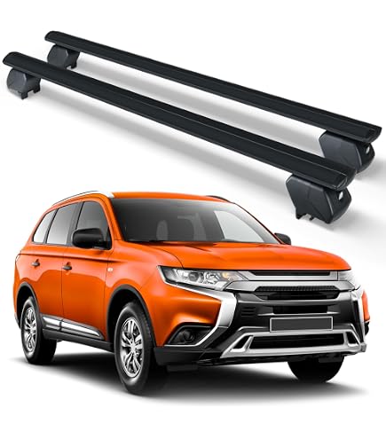Lockable Roof Rail Cross Bars For Mitsubishi Outlander 2022-2023 – Aluminum, Silver, No Drilling