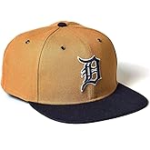 47 Brand Detroit Tigers Captain Workshop Snapback Cap, Adjustable Hat Brown Black
