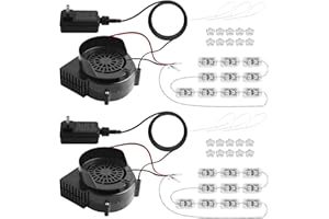 Kalolary 2 Set Replacement Air Blower for Inflatables,2.5A Inflatable Air Fan Blowers with 12v/3A Adapter&10 LED Lights, Halloween Thanksgiving Christmas Inflatable Outdoor Decorations Replacement Fan