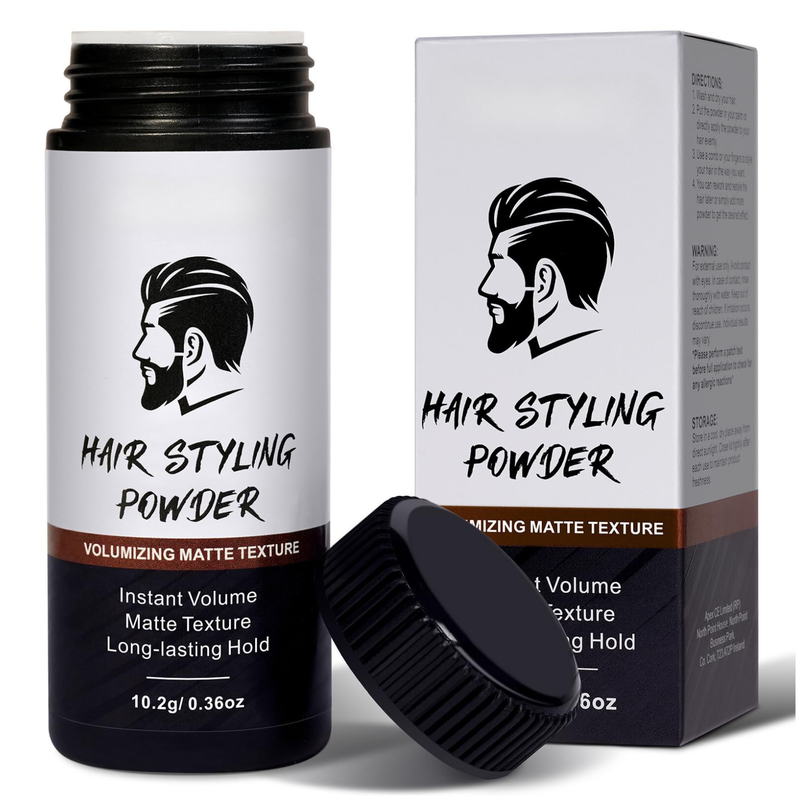 Hair Styling Texturizing Powder Matte Look Hair Powder Strong Hold & Natural TexturePowderHair VolumePowder For Al Hair Types No GreaseHair TexturePowder Easy To Apply (Black 10.2g)