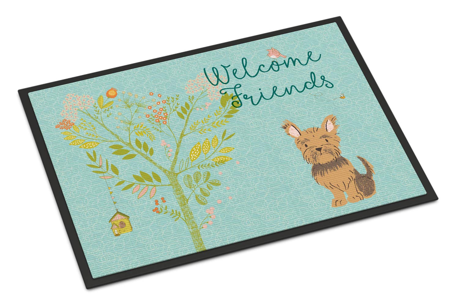 Caroline's Treasures Welcome Friends Yorkie Doormat, Multicolor, 18hx27w