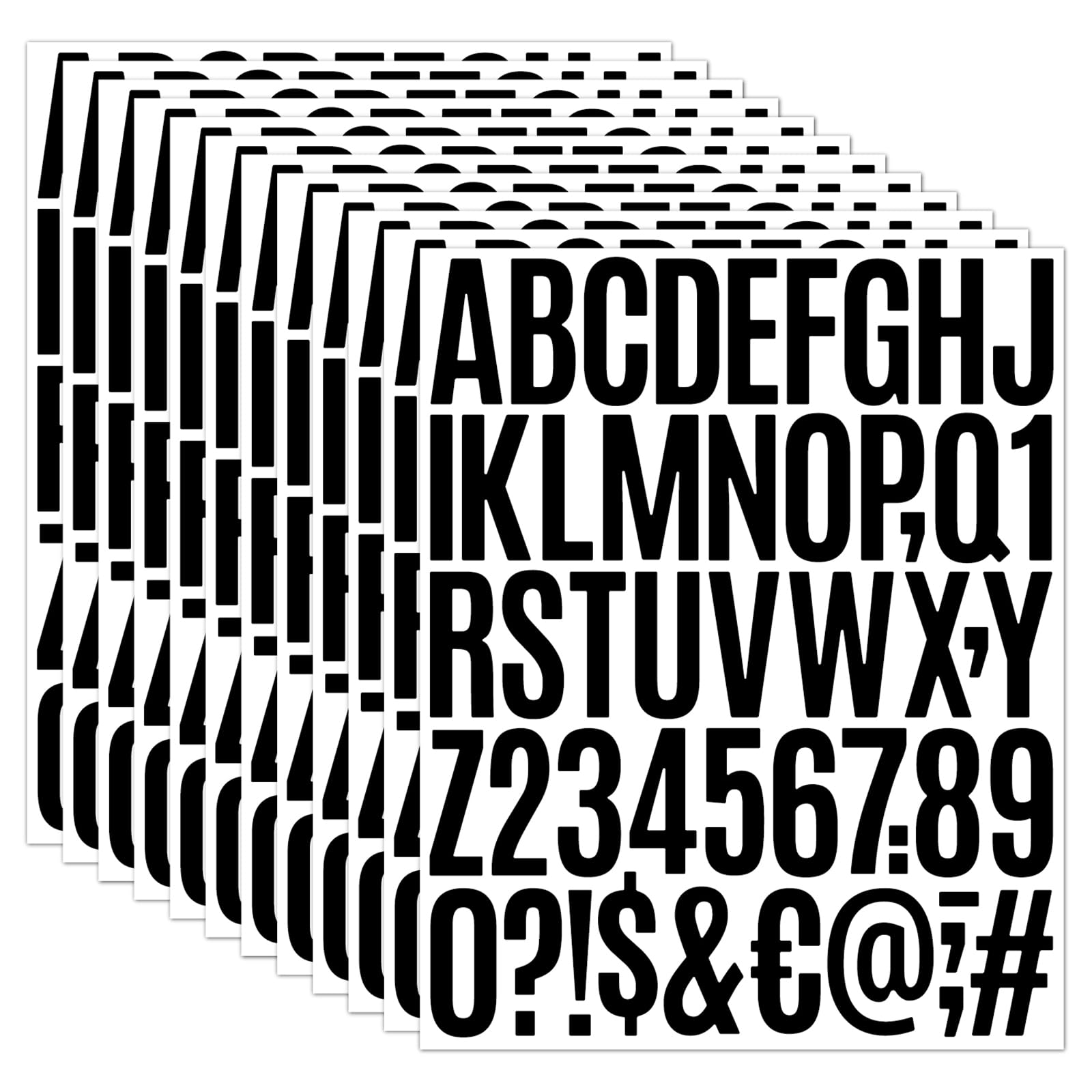 1000 Pcs Waterproof 2" Vinyl Alphabet & Number