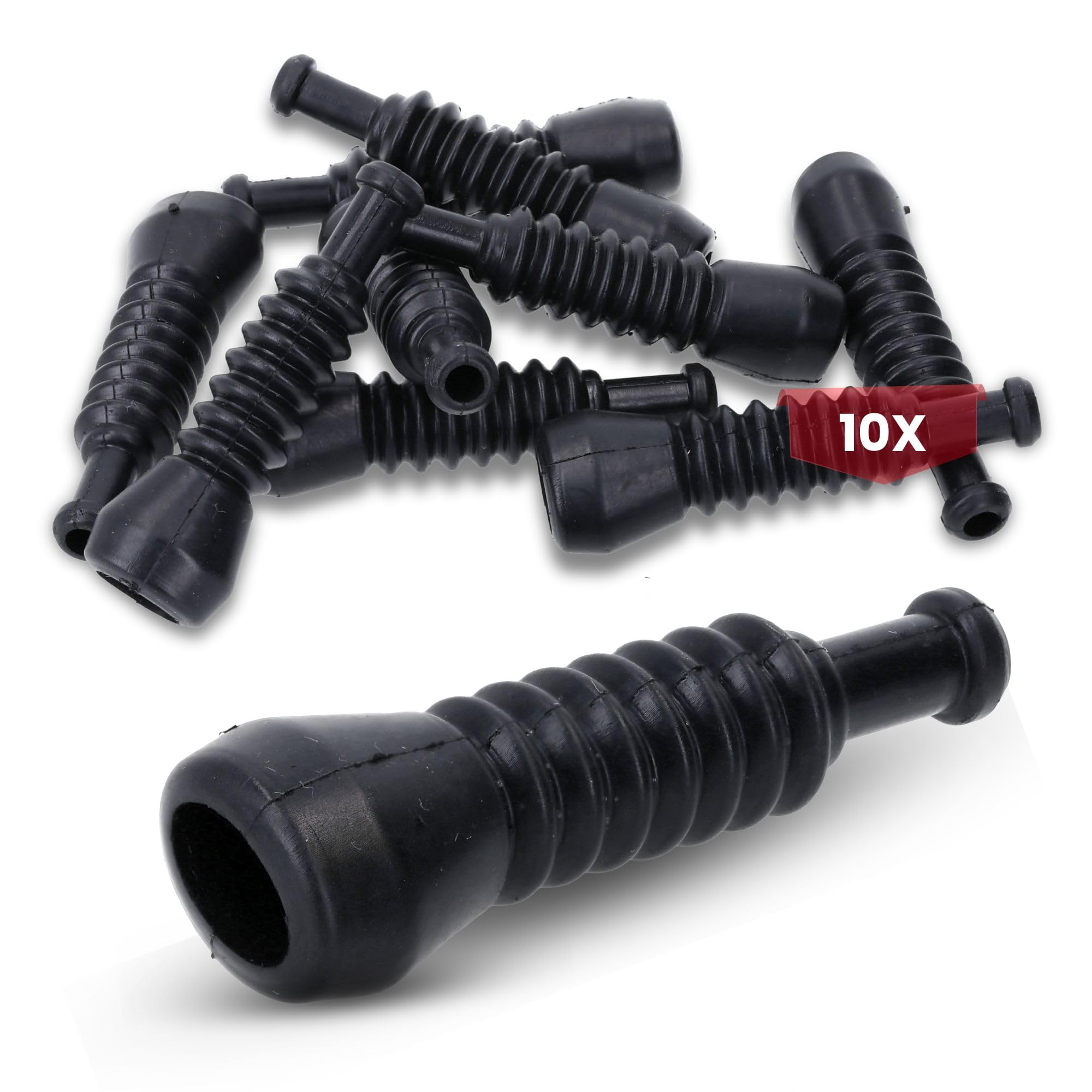 Pack of 10 KALI01022 Superseal rubber grommets 2-pin with kink protection slats.