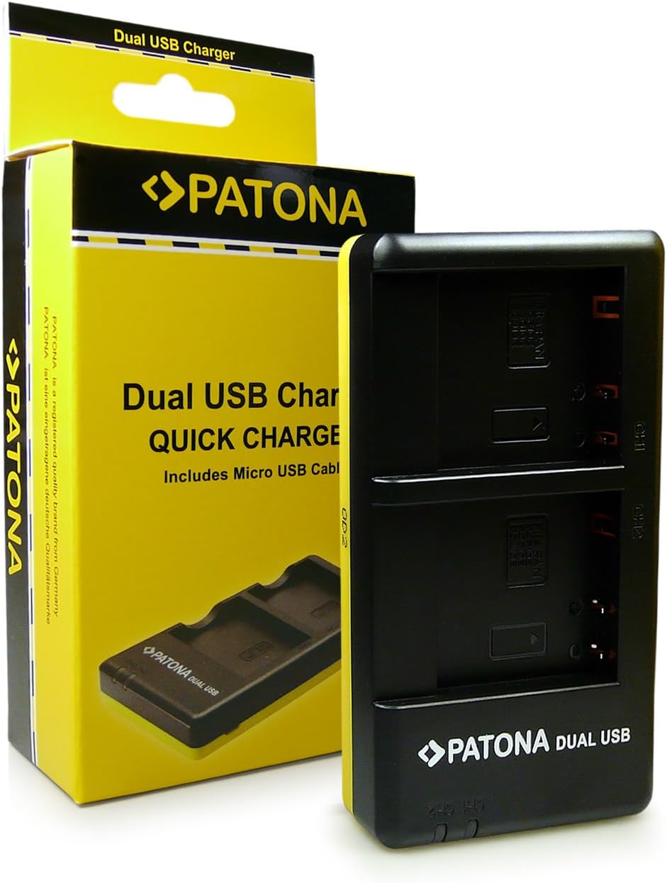 PATONA Dual Charger DMW-BCG10 for Battery Panasonic Lumix DMC-3D1 TZ6 TZ7 TZ8 TZ9 TZ10 TZ18 TZ19 TZ20 TZ22 TZ25 TZ27 TZ30 TZ31 TZ35 TZ36 TZ65 ZR1 ZR3 ZS1 with Micro USB Connection