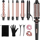 Ufree 7-in-1 Curling Iron Set with Interchangeable Ceramic Barrels, Curling Wand Set with Thermal Brush, Hair Straightener and Wand Curling Iron, Versatile Styling Hair Curlers Set, Gifts for Women