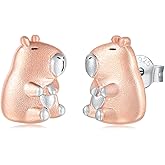 Capybara Earrings 925 Sterling Silver Cute Animal Stud Earrings Capybara Jewelry Gift