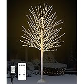 6FT Lighted Birch Tree, Birch Tree with 880 LED Lights, 8 Twinkling Modes and Timer, Dimmable, Twinkle Christmas Tree for Indoor Outdoor Home Party Garden Wedding Decorations