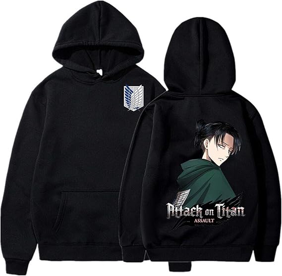 Attack On Titan Hoodie Levi Ackerman Eren Hoodie Pullover Sweatshirt