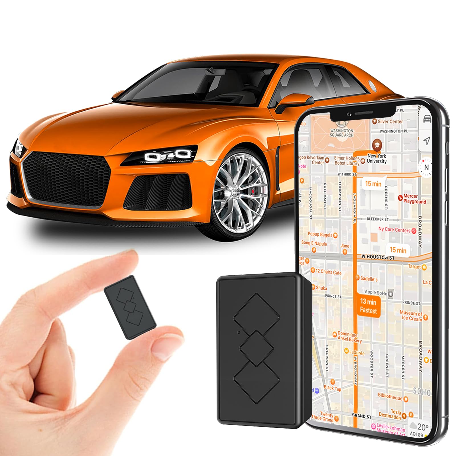 thumbnail image 2 of Mini Hidden GPS Tracker For Vehicles – Works With Android/iPhone, Black, Wireless 2 of 6