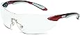 Uvex S4410X Ignite Safety Eyewear, Metallic Red and Silver Frame, Clear Uvextra Anti-Fog Lens