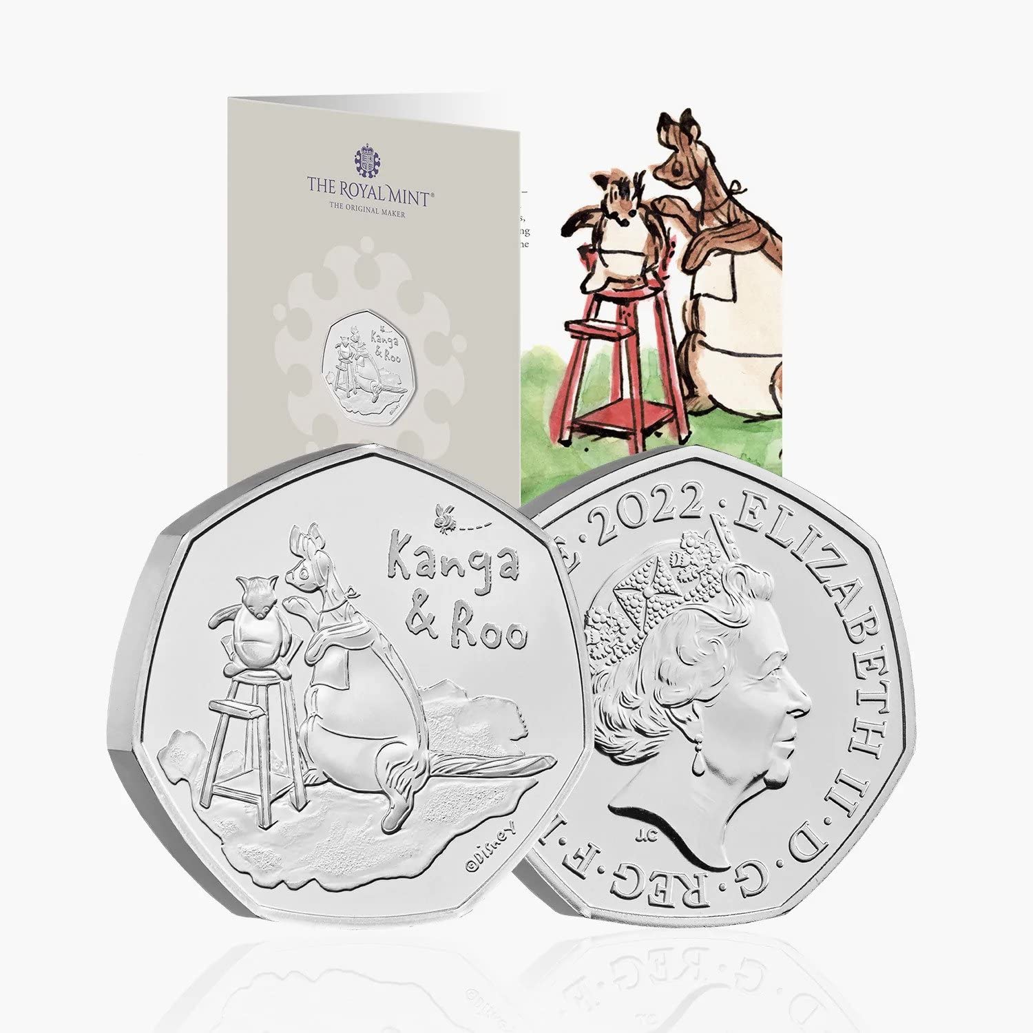 CrawleyCoins 2022 Kanga and Roo from Winnie the Pooh UK 50p Brilliant Uncirculated Coin in Mint Sealed Pack