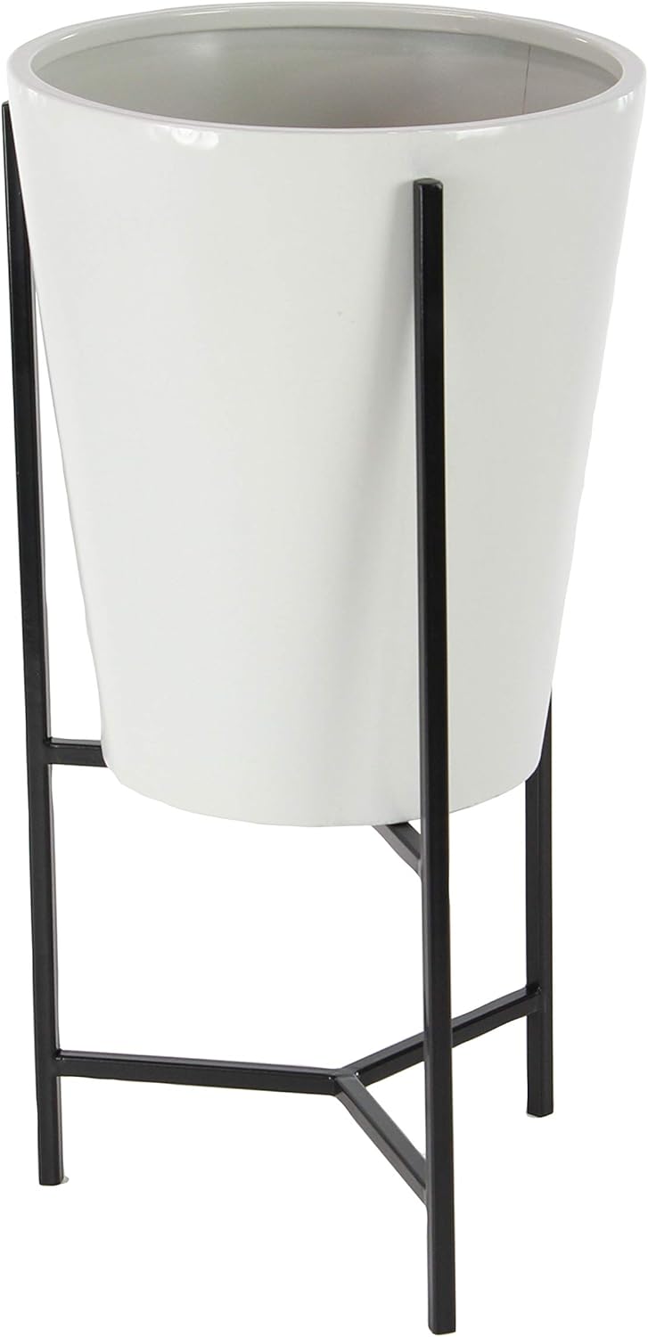 Deco 79 36755 36755 Planter With Stand, White/Black: Home & Kitchen
