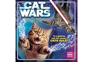 SELLERS PUBLISHING, INC. Cat Wars 2026 Wall Calendar, 16-Month Funny Cat Humor & Pop Culture Parody Calendar with Comics and Space Cat Art, 12" × 12"