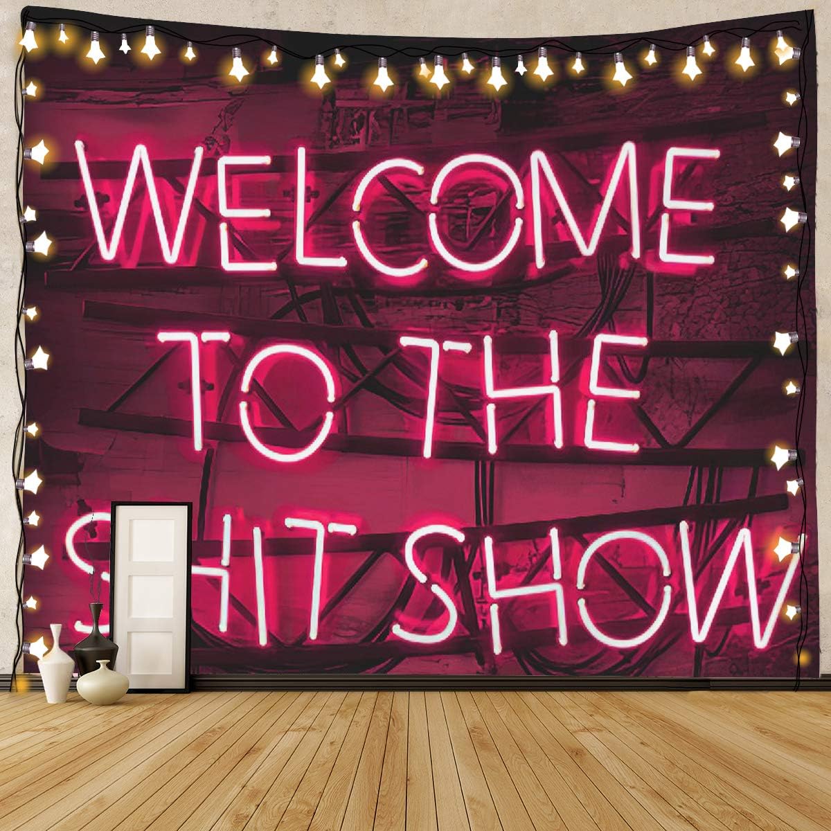 Pensii Welcome to The Shitshow Tapestry Wall Hanging Boutique Funny Tapestry Vintage Tapestry Home Decorations for…