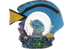 Elanze Designs Royal Blue Tang Fish Ocean Magical Whimsical Tabletop Dresser Nightstand Figurine Miniature 45MM Sturdy Polyresin Glitter Water Snow Globe Decoration