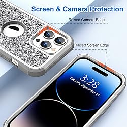 Hython for iPhone 14 Pro Max Case Glitter, Cute