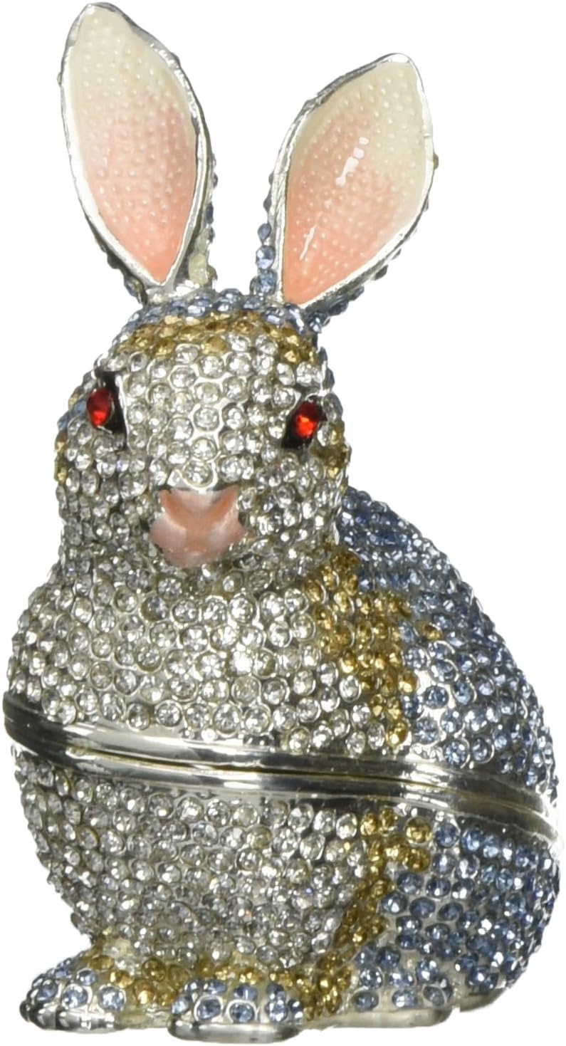 Cristiani Crystal Pave Rabbit Trinket Box (Blue)