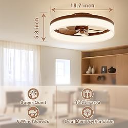 VOLISUN Farmhouse Ceiling Fans with Lights and