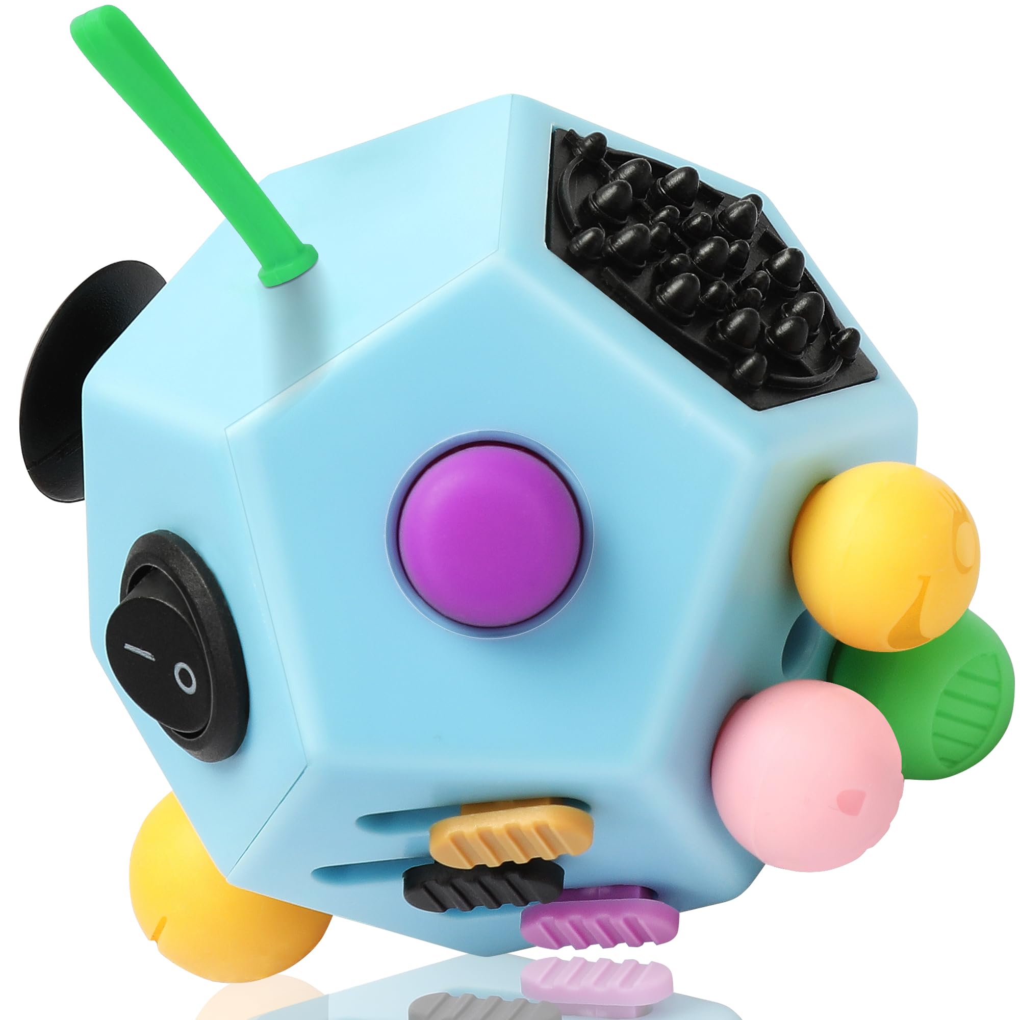 VCOSTORE Fidget Cube for Kids Adults, Fidget Toys for Anxiety, Cube Fidgets Toy Anti Stress Autism OCD ADHD, 12 Sided Sensory Toys for Adult Girls Boys Teens